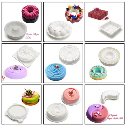 Round Corrugated Big Flower Silicone Mousse Cake Mold – Taiji French Dessert Baking & Chocolate Pudding Tool