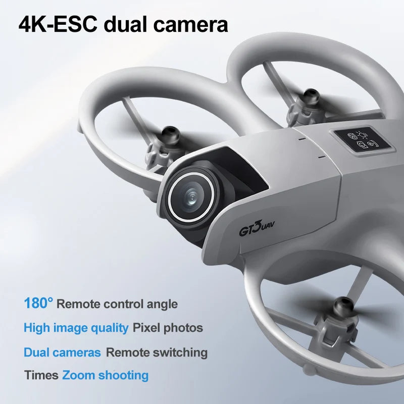 GT3 8K GPS Drone – Professional Foldable Quadcopter with 180° Dual HD Cameras, 5G WiFi, Obstacle Avoidance & Brushless Motors