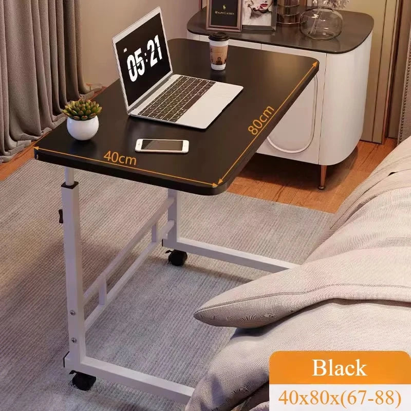 Portable Adjustable Height Desk with Wheels – Oversized Mobile Laptop Study Table for Dormitory, Home Office & Student Use
