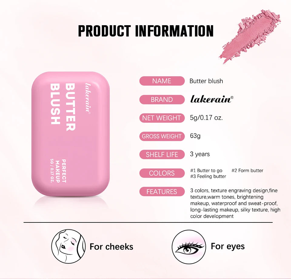 Professional Makeup Powder Blush - 12HR Wear, Vegan Formula, Pink Cream Blusher Palette for Face Cosmetics