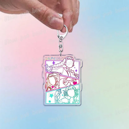 Kpop Demon Hunters Huntrix Saja Boys Keychain Bag Charm Rumi Zoey Jinu Ramen Keyring Fans Gift