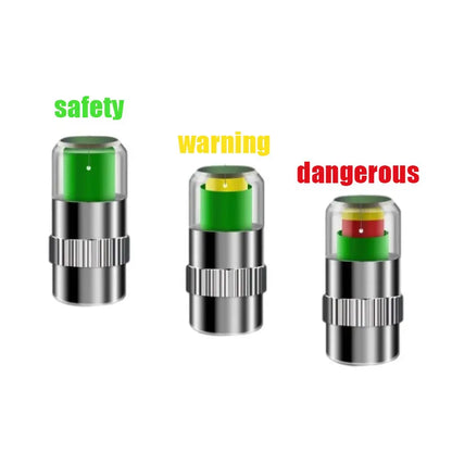 4/8PCS Motorcycle and Car Tire Pressure Monitor Valve Caps - Sensor Indicator Eye Alert for Auto Tire Pressure Inspection