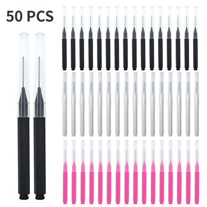 5/10/50PCS Mini Eyebrow & Lash Brushes – Disposable Bendable Brow Perm & Micro Eyelash Applicator Tools