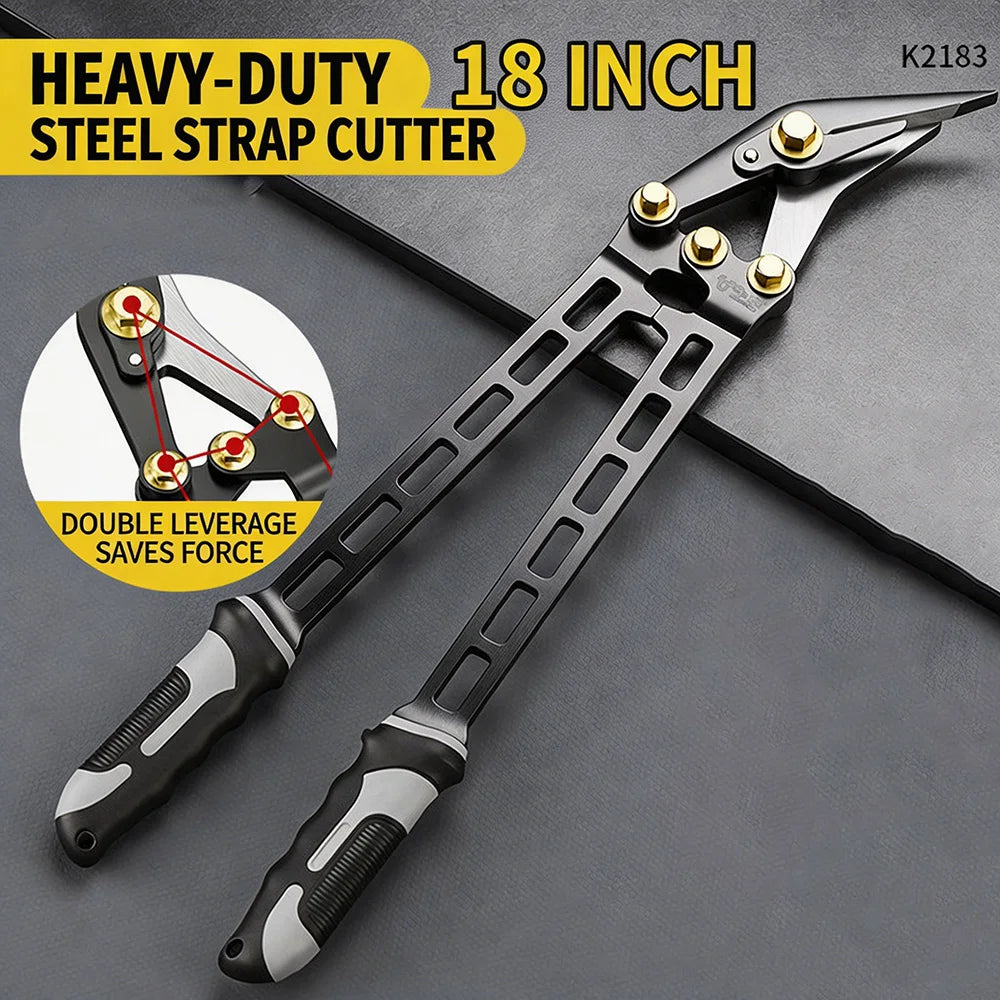 18-Inch Heavy-Duty Tin Snips - Stainless Steel Aviation Shears for Metal Sheet, PVC Pipe & Carpentry