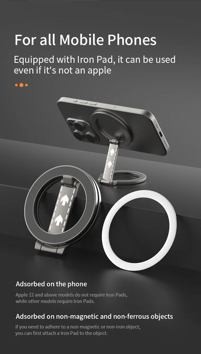 Double-Sided Magnetic Phone Ring Holder – MagSafe Kickstand, Magnet Grip for iPhone 16/15/14, Huawei & Xiaomi