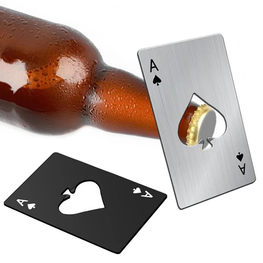 Creative Poker Shaped Bottle Opener: Stainless Steel Credit Card Size - Bar and Restaurant Beer Opening Tool Gift