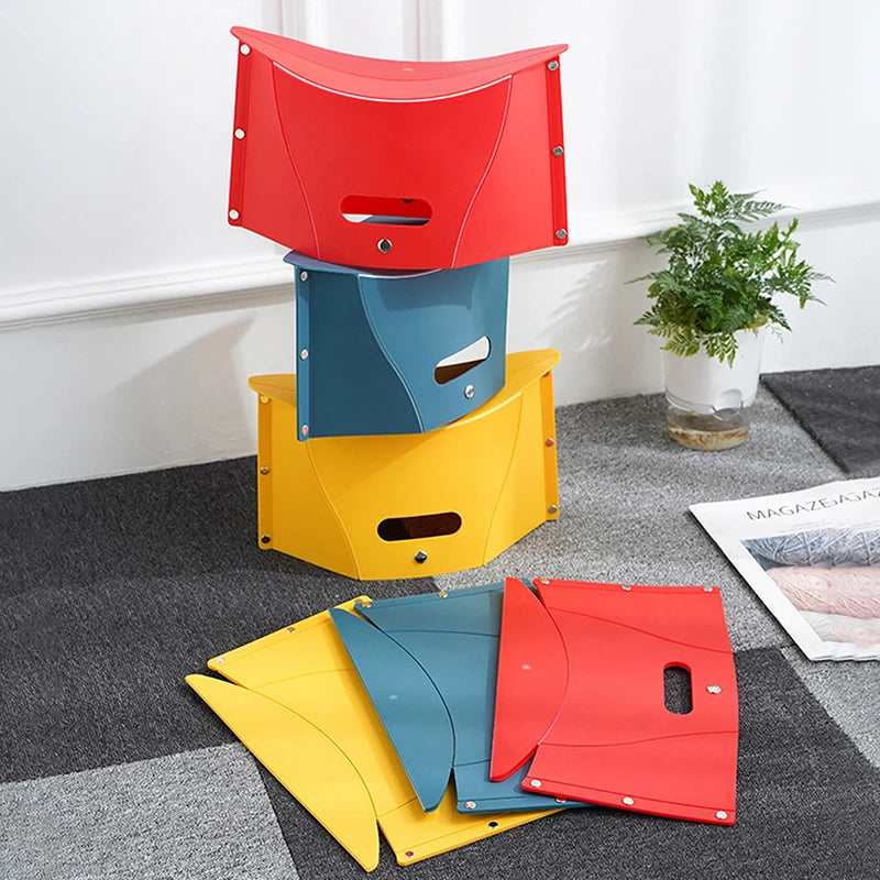 Plastic Portable Folding Stool – Outdoor Camping Chair, Storage Stool, Compact Folding Chair for Easy Use
