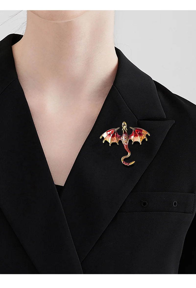 Fly Dragon Enamel Lapel Pins - Brooch for Jeans, Backpacks | Jewelry Clothing Badges | Wedding Gift & DIY Decor for Men