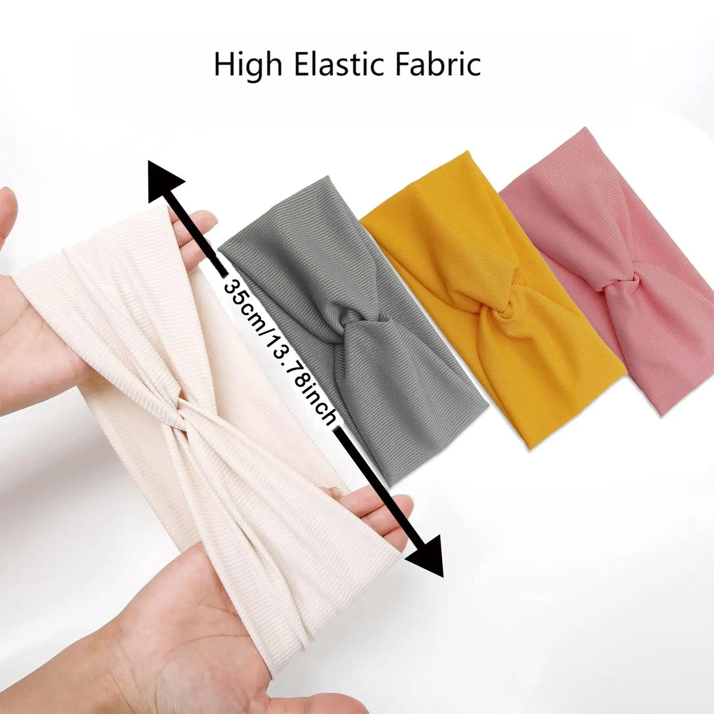 Silky Threaded Fabric Twist Headband – Elastic Yoga, Workout & Running Hair Bands for Women & Girls