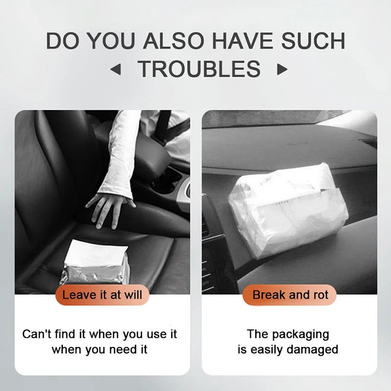 SEAMETAL Car Sunshade Tissue Box – Universal Auto Interior Paper Towel Storage Bag with Carbon Fiber Sun Visor Design