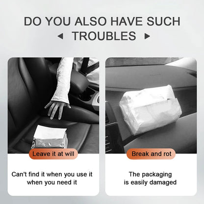 SEAMETAL Car Sunshade Tissue Box – Universal Auto Interior Paper Towel Storage Bag with Carbon Fiber Sun Visor Design