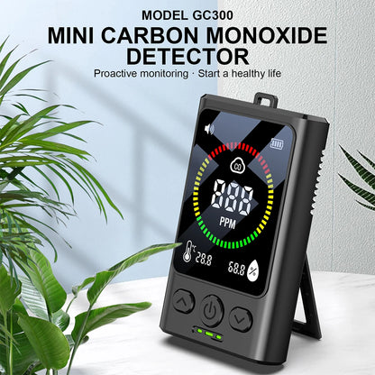 Carbon Monoxide Alarm Detector - CO Leak Monitor with Temperature & Humidity Display for Indoor, Home & Garage Use