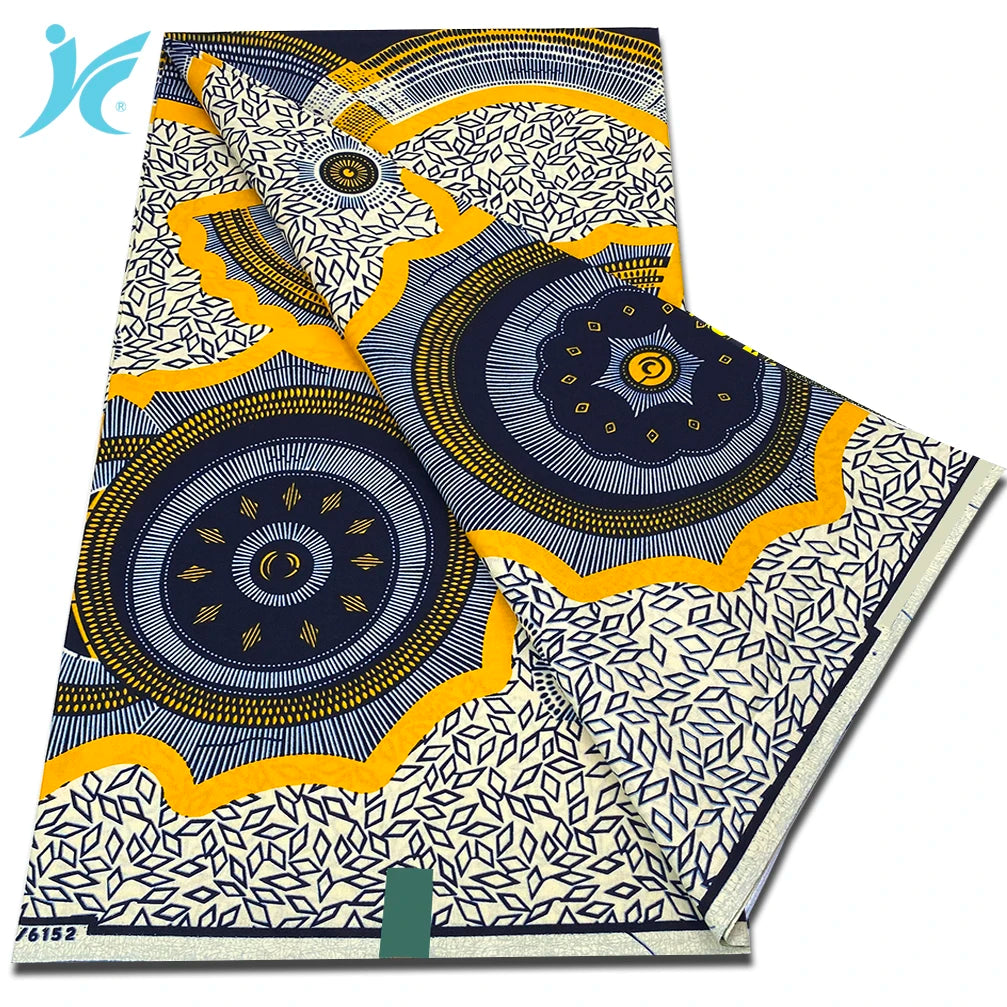 Classic African Wax Fabric - 100% Cotton Soft Ankara Pagne for Women's Dresses