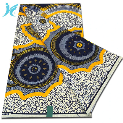 Classic African Wax Fabric - 100% Cotton Soft Ankara Pagne for Women's Dresses