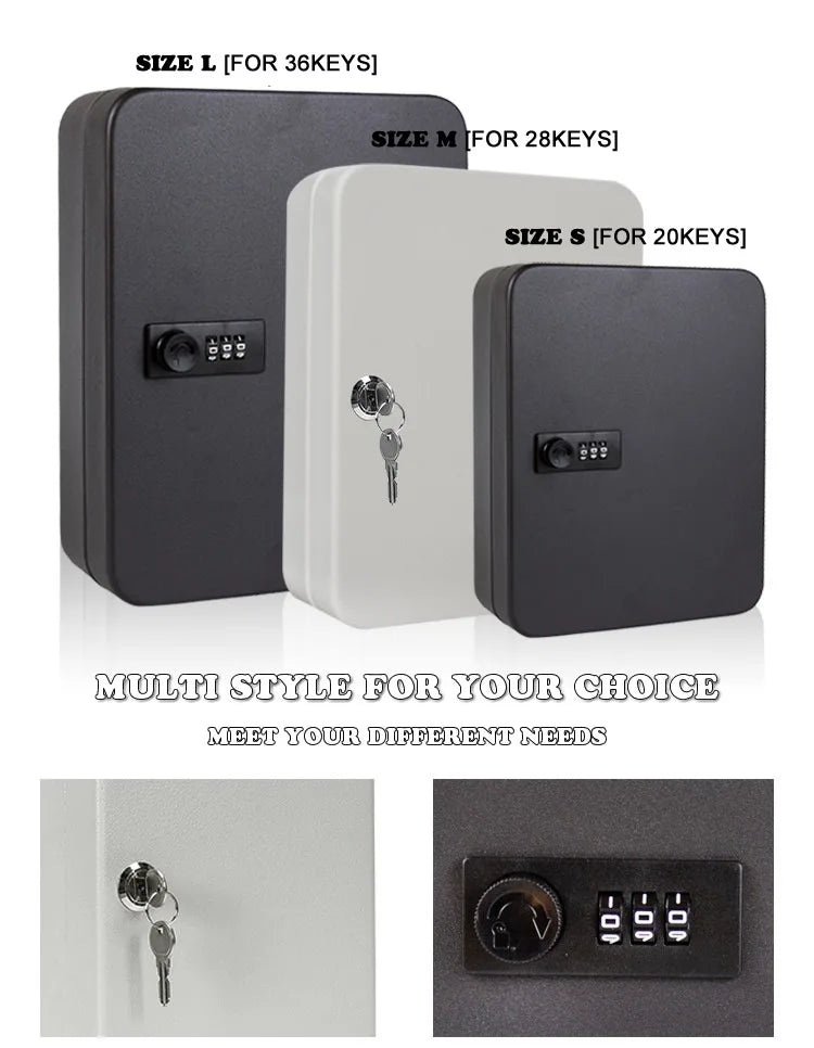 Password Key Lock Box — Multi-Key Safe Organizer for Home, Office, Car, and Factory Use