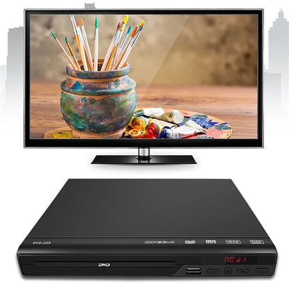 Multi-Region Full HD 1080P DVD Player – Multimedia Digital TV Disc Player for DVD, CD, MP3, MP4, RW, VCD, Home Theater System