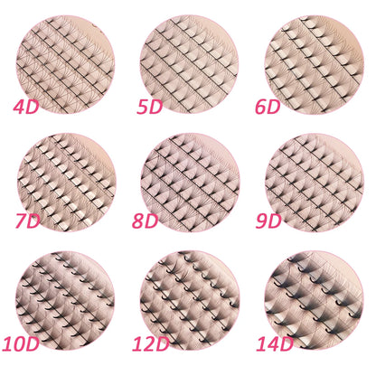 Goddess Premade Volume Lash Fans — 4D to 20D Faux Mink Individual Eyelash Extensions, Pointy Stem 320 Fans