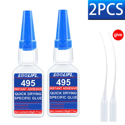 7-Piece LOOLIFL 495 Super Glue Set - Fast-Drying Transparent Cyanoacrylate Adhesive for Strong, Long-Lasting Plastic Bonding