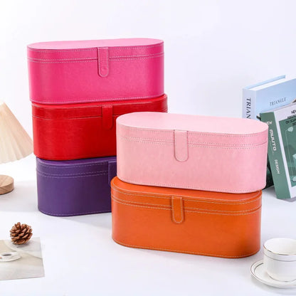 Dyson Hairdryer & Curling Iron PU Leather Storage Box – Round Circular Household Appliance Container