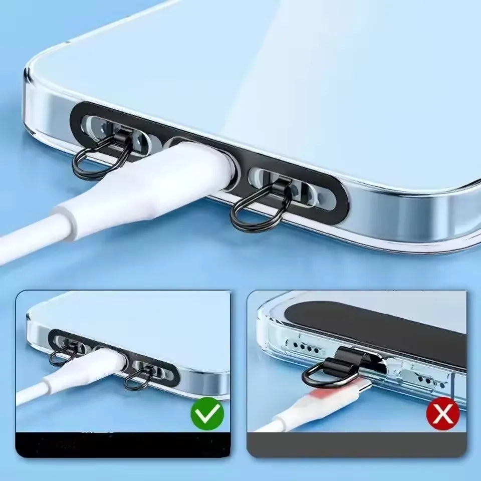 Metal Phone Lanyard Patch Set 1/2/3Pcs – Stainless Steel Side Clip Connector with Double Buckle for iPhone Strap Gasket Attachment