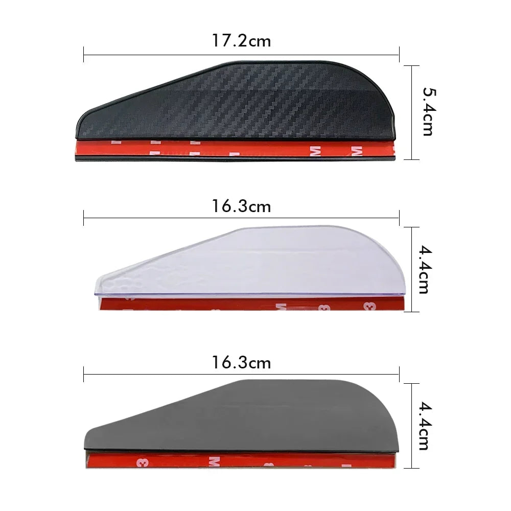 2PCS Carbon Fiber Car Rearview Mirror Rain & Sun Shields – Clear Vision Protector