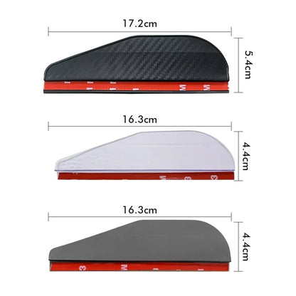 2PCS Carbon Fiber Car Rearview Mirror Rain & Sun Shields – Clear Vision Protector