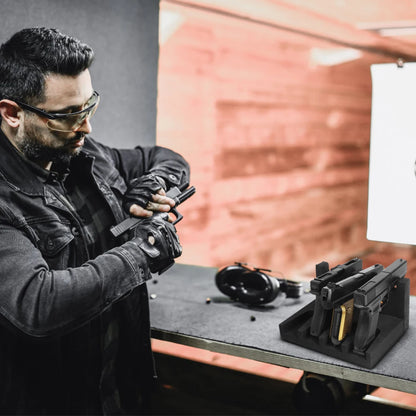 3/4/6 Slot Foam Gun Rack - Universal Pistol Holder for Glock, Handgun Display Stand & Gun Safe Organizer