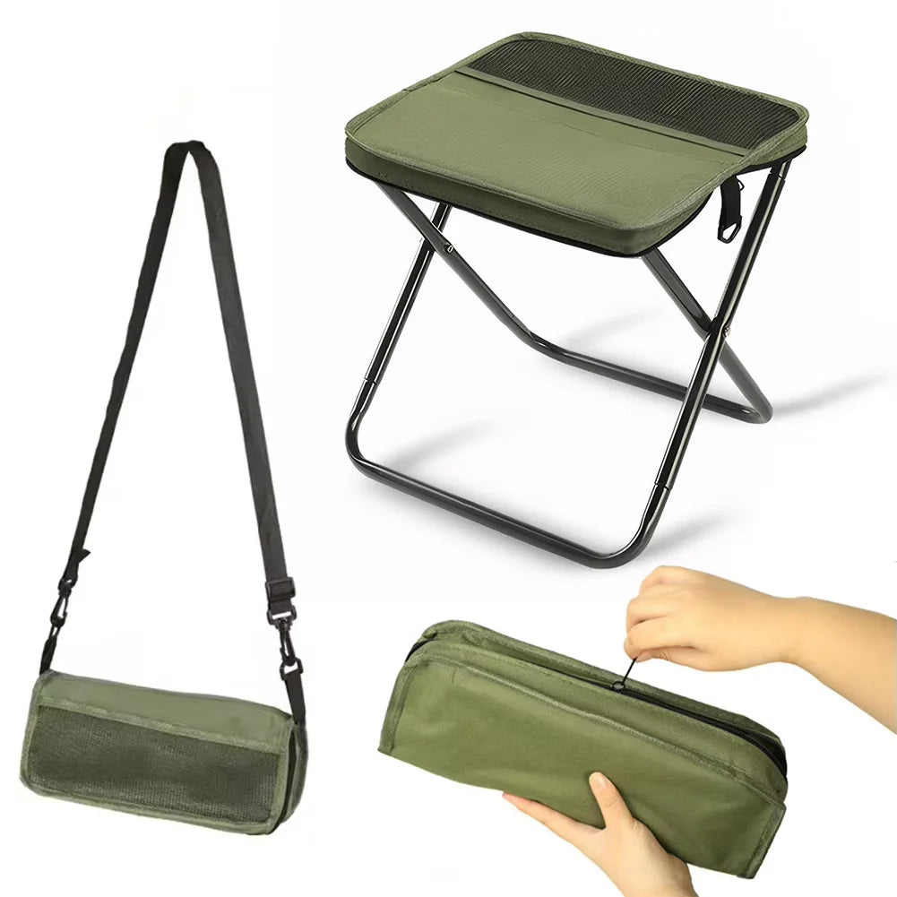 Portable Foldable Backpack Stool — Lightweight Compact Camping Chair for Hiking, Fishing, Picnic & Outdoor Travel