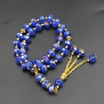 10mm 33pcs Glass Tassel Islamic Rosary Bracelet – Turkish Muslim Tasbih Prayer Beads Jewelry for Women Allah Mohammed Spiritual Gift