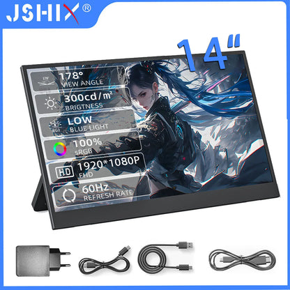 JSHIX 11.6/14/15.6 Inch Portable Monitor — 1080P Full HD IPS Second Screen for Gaming, Laptop, Phone, Switch & Xbox