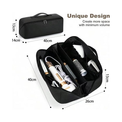 Waterproof Double-Layer Hair Dryer Case for Shark FlexStyle/Dyson Airwrap – Portable Large Capacity Curler Bag