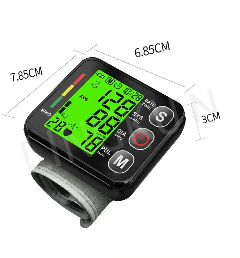 English Voice Digital Wrist Blood Pressure Monitor – High-Accuracy Electronic Sphygmomanometer Tonometer