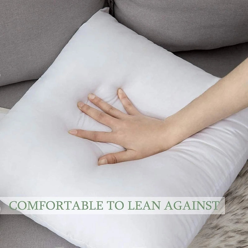 Soft Fluffy Throw Pillow Insert – White Cushion Inner Pad, Plump Stuffer for Decorative Pillows, 30x50cm, 45x45cm, 50x50cm