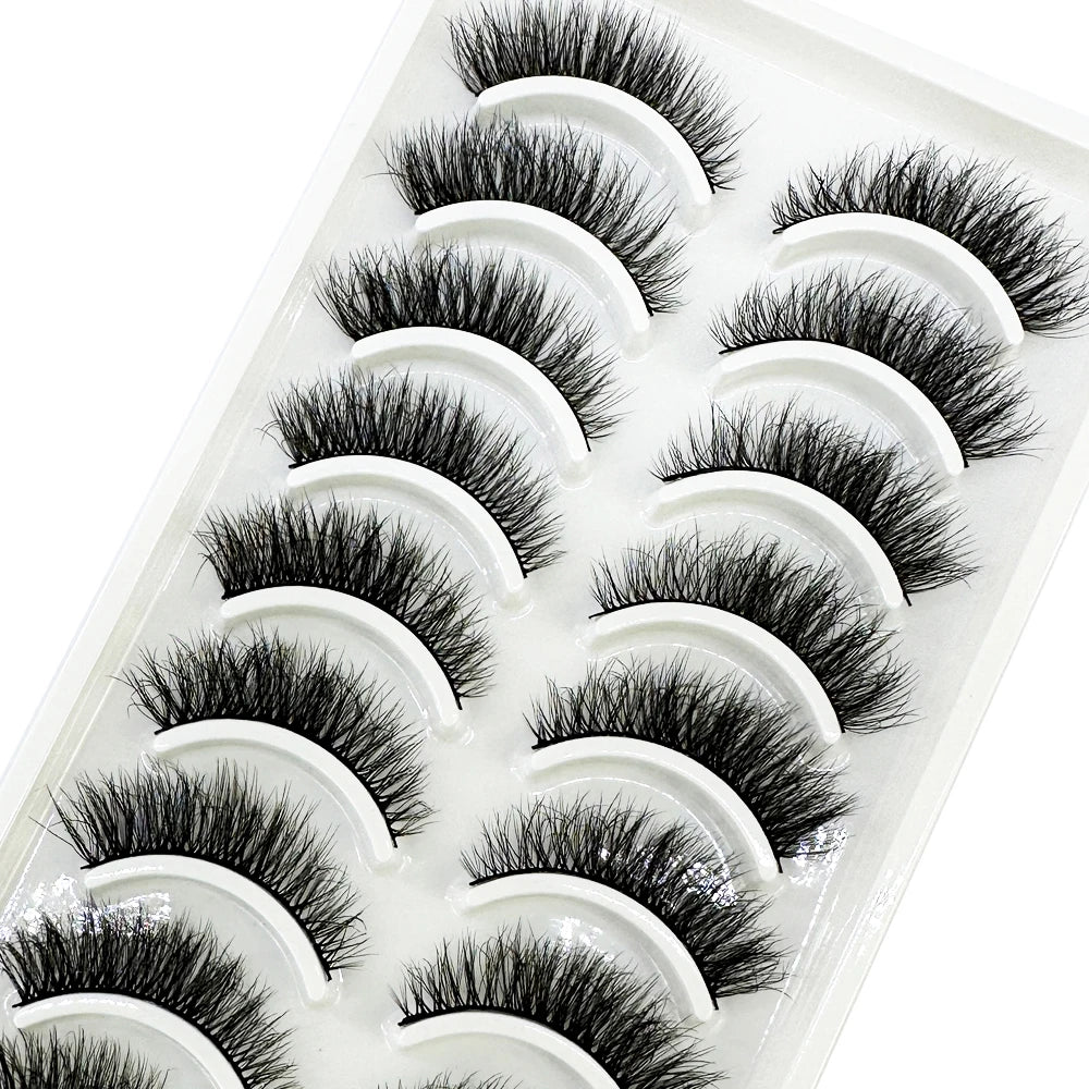 10 Pairs 3D Mink False Eyelashes – Natural Long & Short Fake Lashes Makeup Kit (38 Styles)