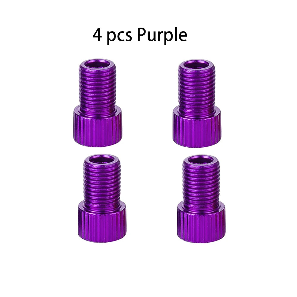 10-Color Aluminum Bicycle Valve Adapter – PRESTA to SCHRADER Converter for Bikes & Cars