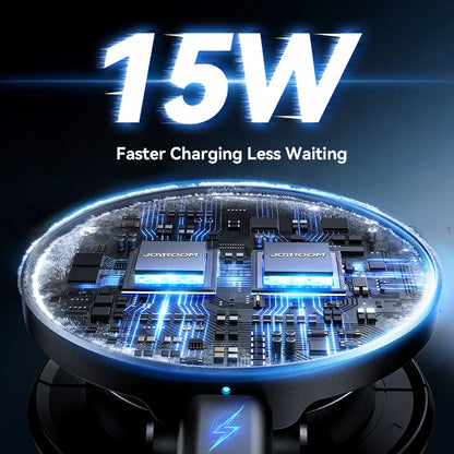 Joyroom Magnetic Car Mount N55 - 15W Wireless Charging, 360° Rotation, Foldable Phone Holder & Fast Car Charger JR-ZS408