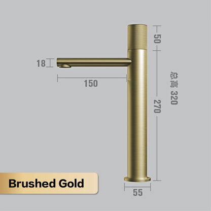 Brass Black Bathroom Faucet – High-End Hot & Cold Round Hand Washing Faucet for Toilet & Hotel