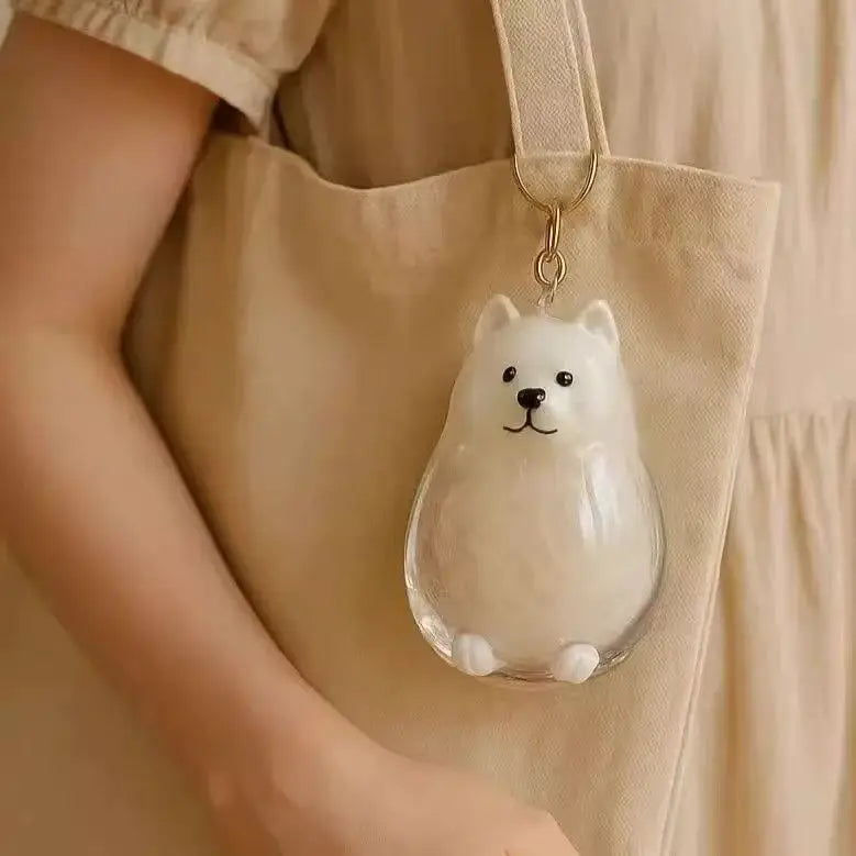 Cute Dog Hair Storage Pendant Keychain – Couple Bag Charm, Car Keychain Jewelry, Souvenir Gift & Decoration Accessory