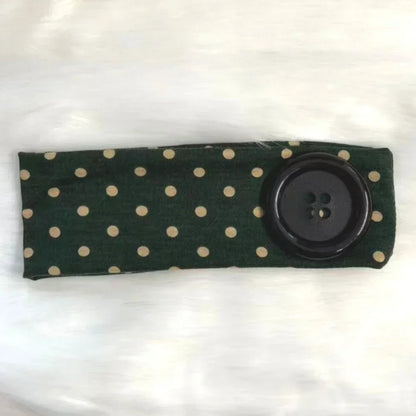 Y2K Vintage Polka Dot Headband - Trendy Button Hairband for Women, Cute Casual, Sports, and Yoga Accessories