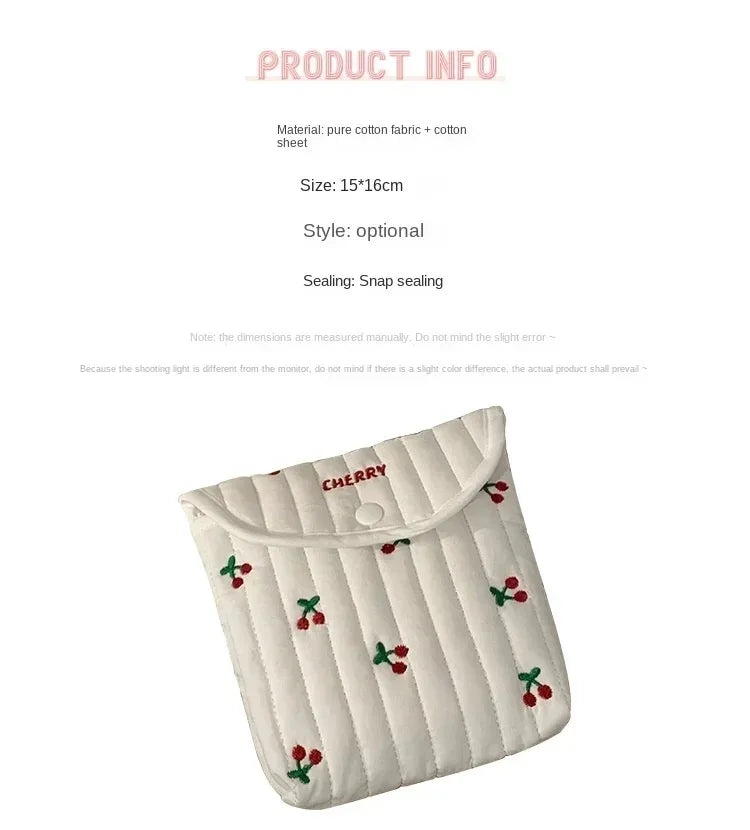 Cute Menstrual Product Storage Bag - Portable Mini Sanitary Napkin & Tampon Organizer for Travel and School