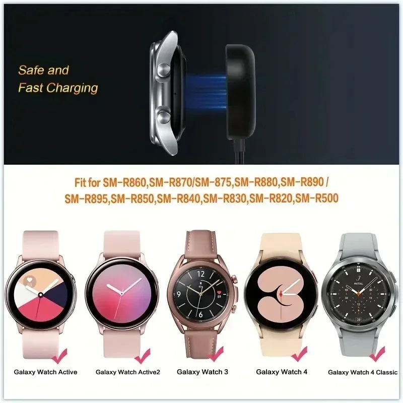 Magnetic Wireless Watch Charger – Fast Charging Dock for Samsung Galaxy Watch 8/7/6/5 Pro/5/4/3 Active 2, Portable Charging Station