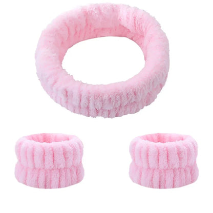 Microfiber Wrist Washband – Absorbent Wrist Sweatband Scrunchies for Women, Face Wash Towel Band, Headband Accessory