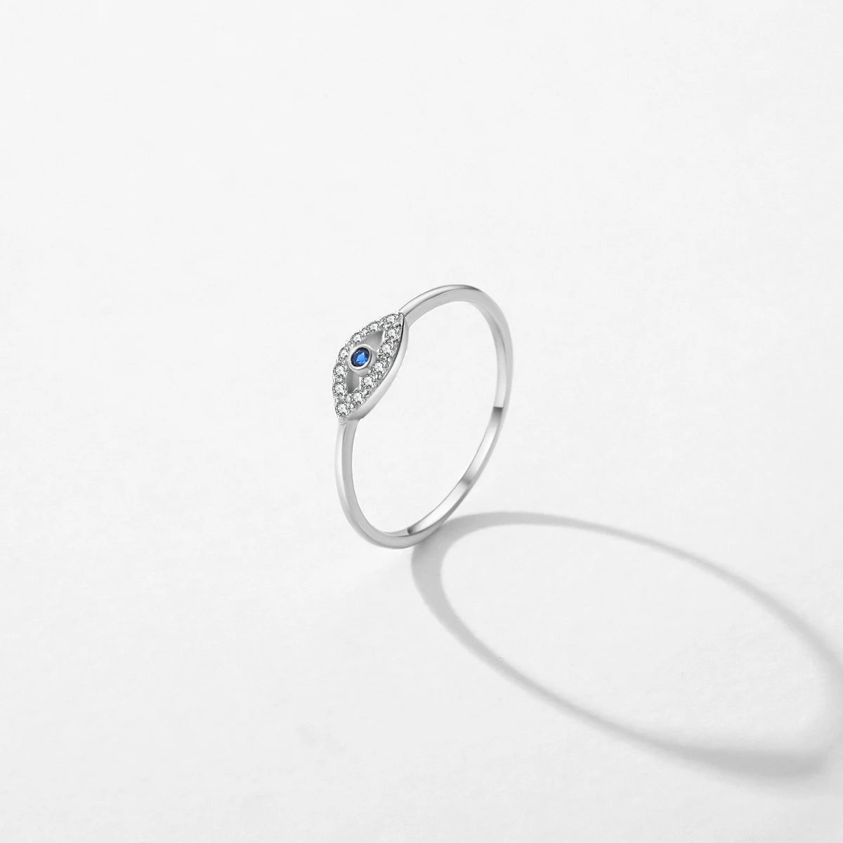 MODIAN 925 Sterling Silver Blue Ghost Eyes Ring — Sparkling Cubic Zirconia for Women