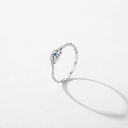 MODIAN 925 Sterling Silver Blue Ghost Eyes Ring — Sparkling Cubic Zirconia for Women