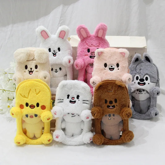 310style Skzoo Plush Pencil Case – Kawaii Kpop Stray Wolf Stuffed Animal Toy, Cartoon Plush Doll for Kids Gift