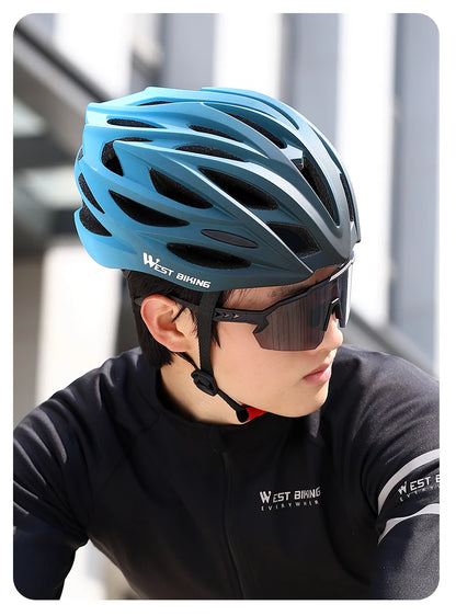 WEST BIKING Ultralight Cycling Helmet - Integrally Molded MTB & Road Bike Racing Helmet for Men & Women, Bicycle Safety Cap