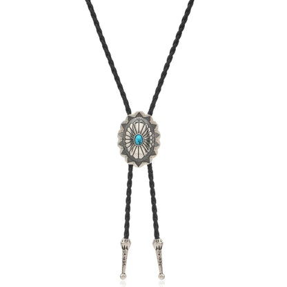 Adjustable Bolo Tie – Western Cowboy Necktie for Teens, Men & Women, Punk Shirt with Alloy Turquoise Buckle Pendant