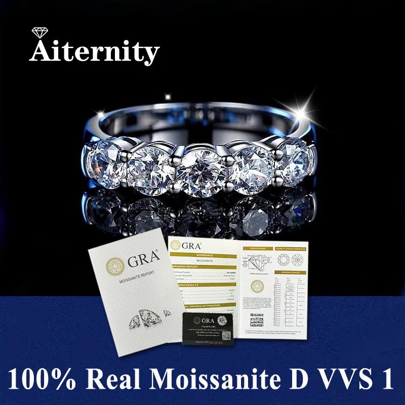 100% Pass Diamond Tester Pen & Moissanite Ring – Matching 925 Sterling Silver Wedding Band for Women