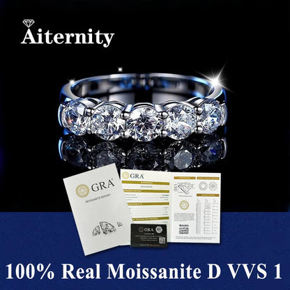 100% Pass Diamond Tester Pen & Moissanite Ring – Matching 925 Sterling Silver Wedding Band for Women