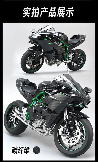 1:6 Kawasaki Ninja 500 H2R Motorcycle Model — Racing Simulation with Sound & Light, Fast & Furious Collectible Toy Gift